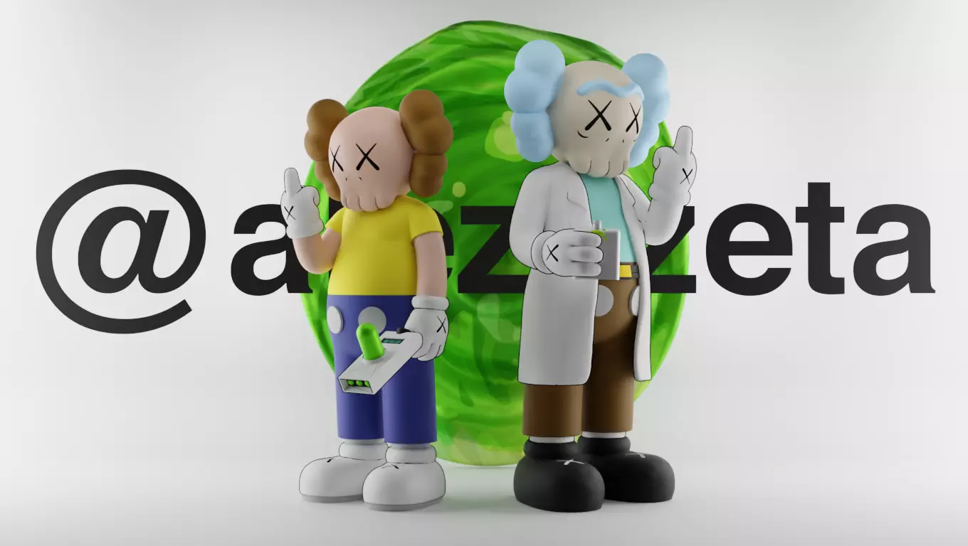 Kaws Rick Sanchez x Morty Smith Middle Finger for Print 3D print model_0