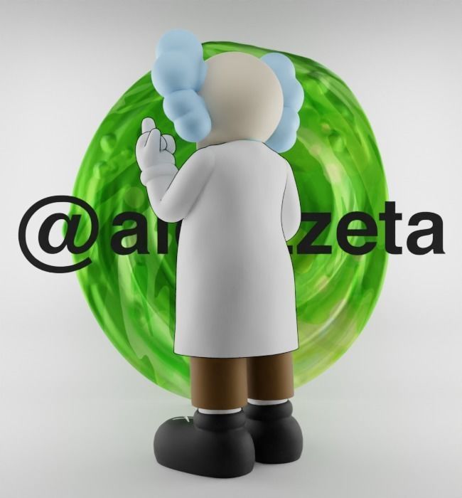 Kaws Rick Sanchez x Morty Smith Middle Finger for Print 3D print model_8