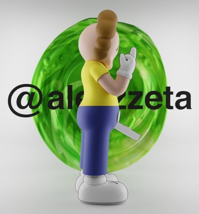 Kaws Rick Sanchez x Morty Smith Middle Finger for Print 3D print model_32