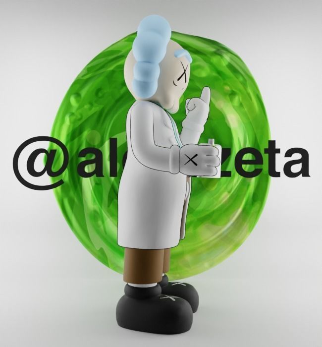 Kaws Rick Sanchez x Morty Smith Middle Finger for Print 3D print model_15