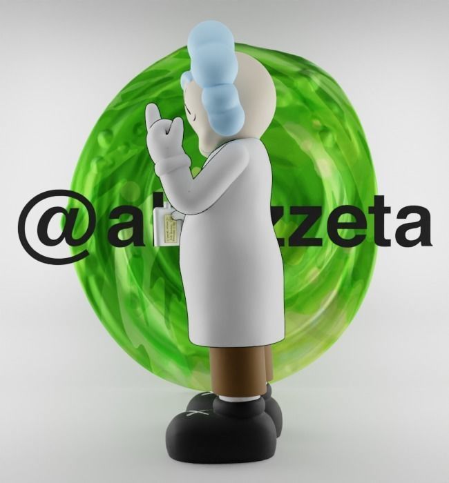 Kaws Rick Sanchez x Morty Smith Middle Finger for Print 3D print model_6