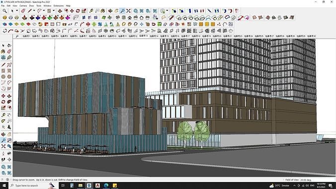 CITYSCAPE WITH BUILDINGS 3D MODEL 3D model 7