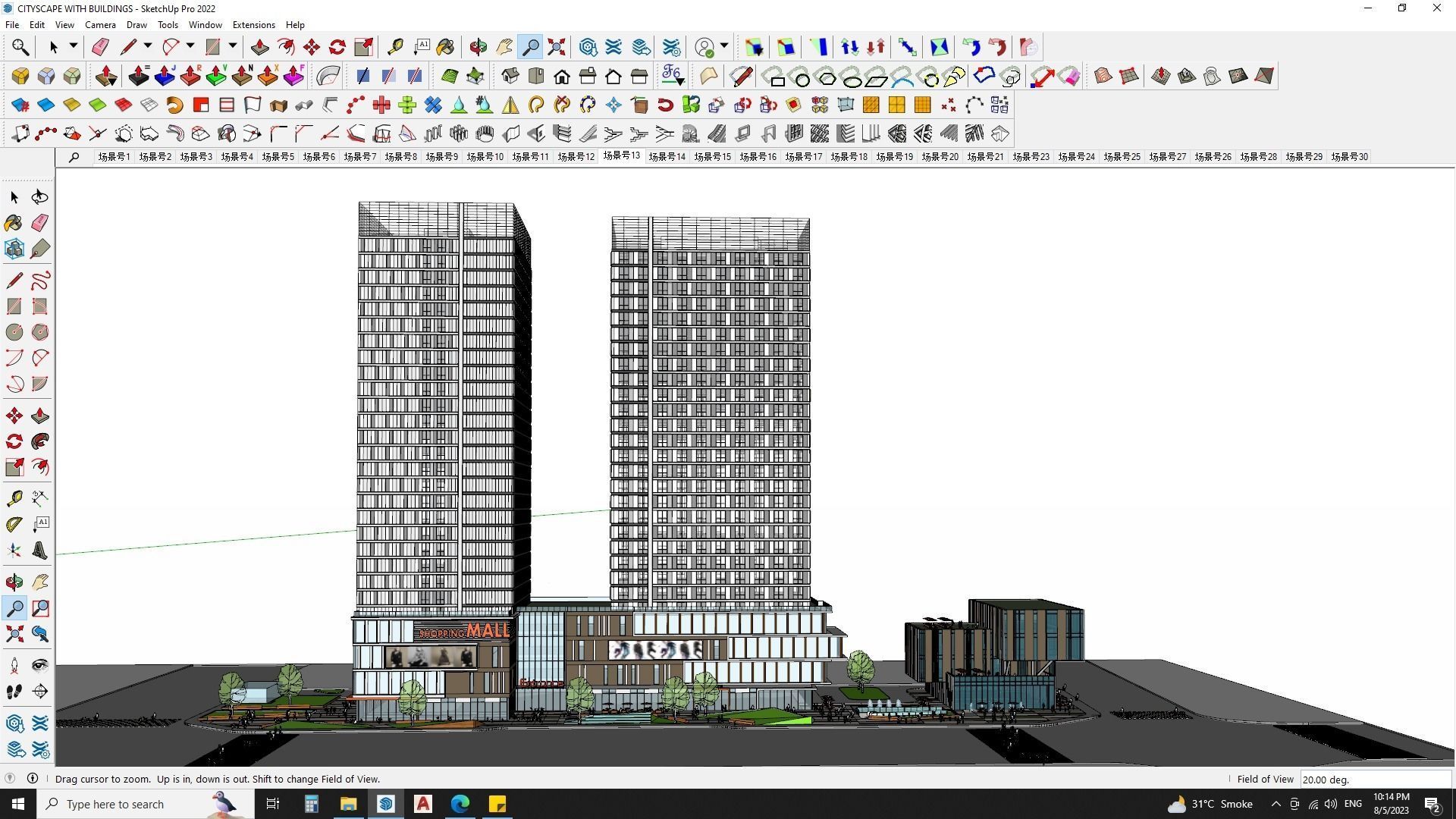 CITYSCAPE WITH BUILDINGS 3D MODEL 3D model_8