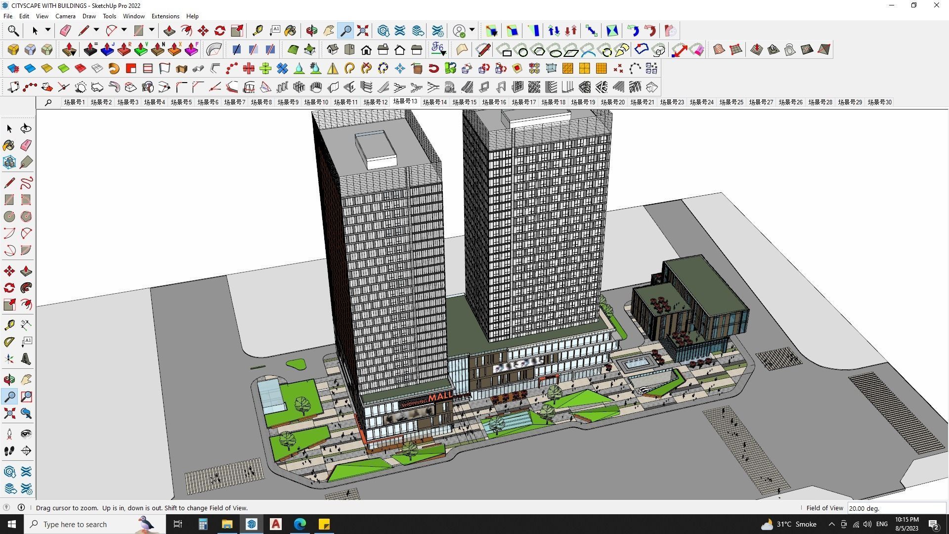 CITYSCAPE WITH BUILDINGS 3D MODEL 3D model_9