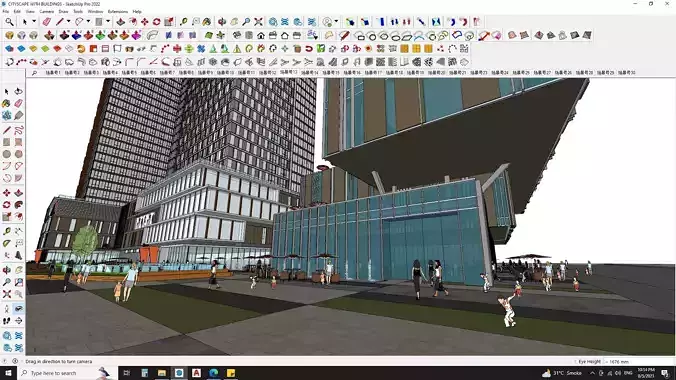 CITYSCAPE WITH BUILDINGS 3D MODEL 3D model