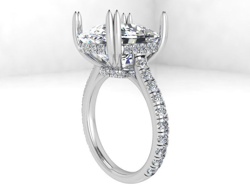 Big square diamond ring 3714 3D print model 3D print model_2