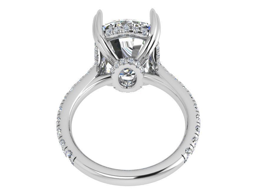 Big square diamond ring 3714 3D print model 3D print model_3