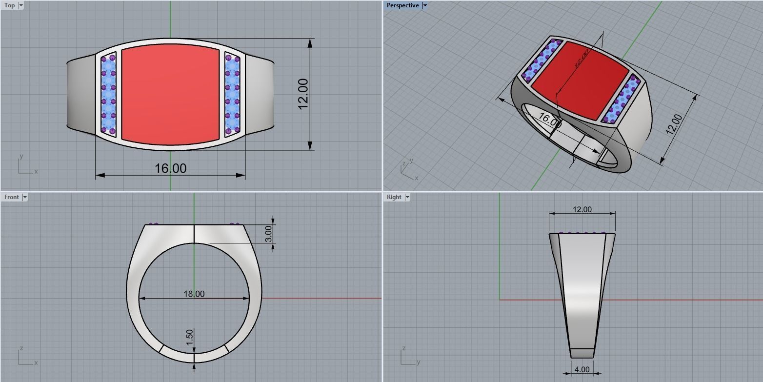 man  signet ring model 483 3D print model_4
