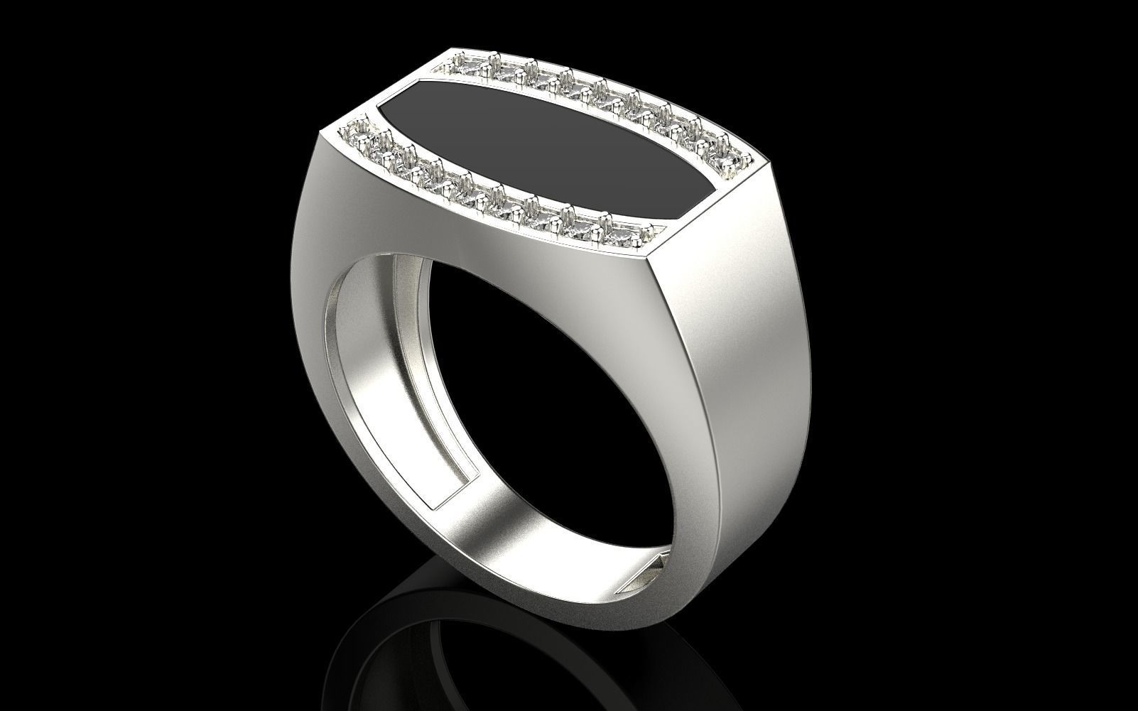 man signet ring model 484 3D print model_1