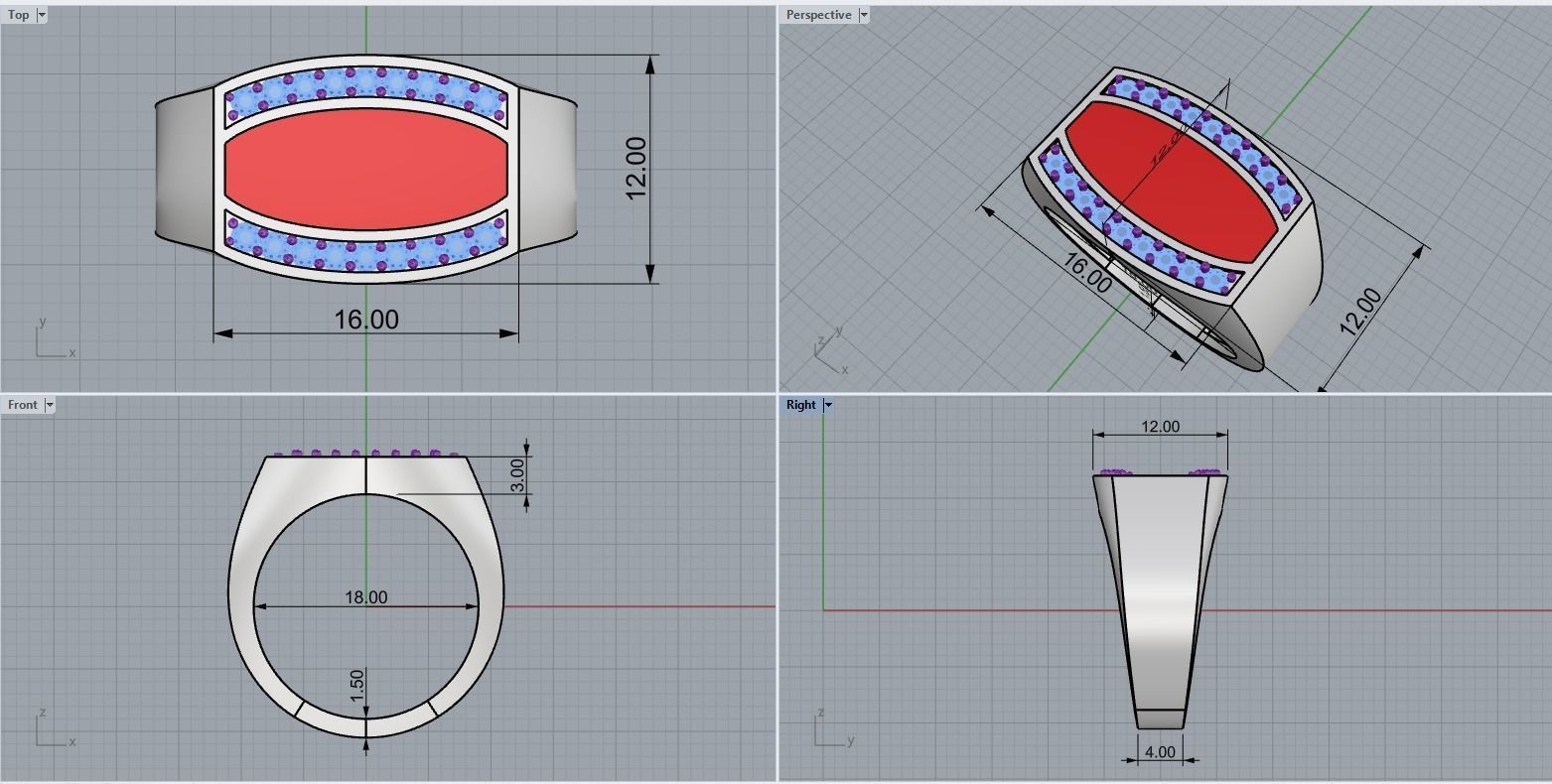 man signet ring model 484 3D print model_3