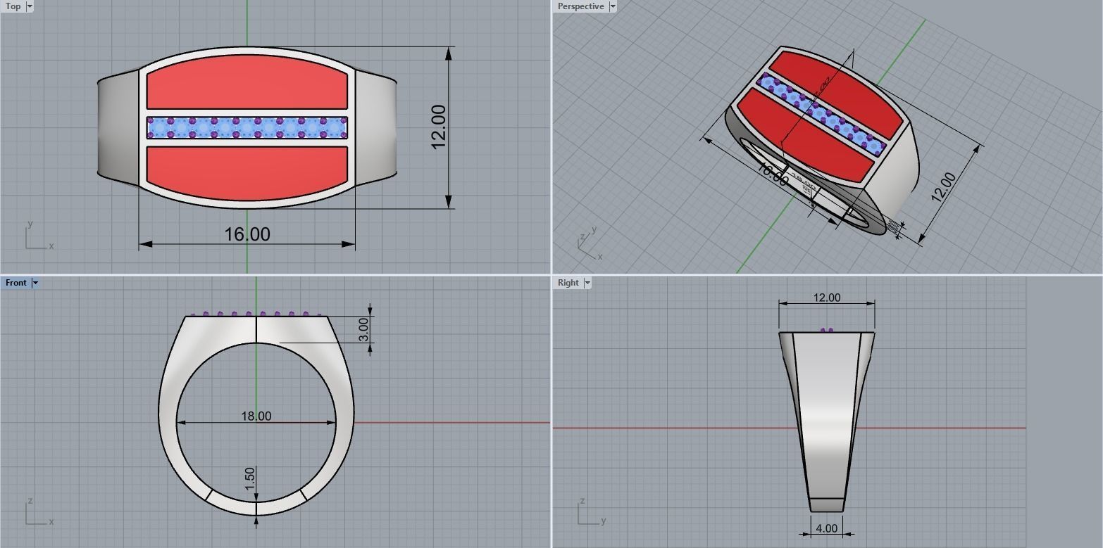man signet ring model 485 3D print model_4