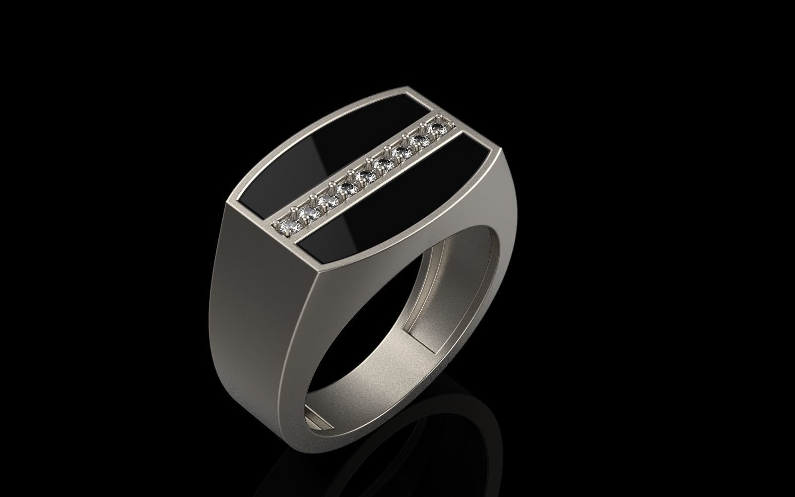 man signet ring model 485 3D print model_2