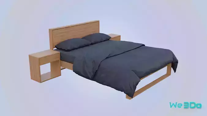 Bed - Simple Comfort Low-poly 3D model