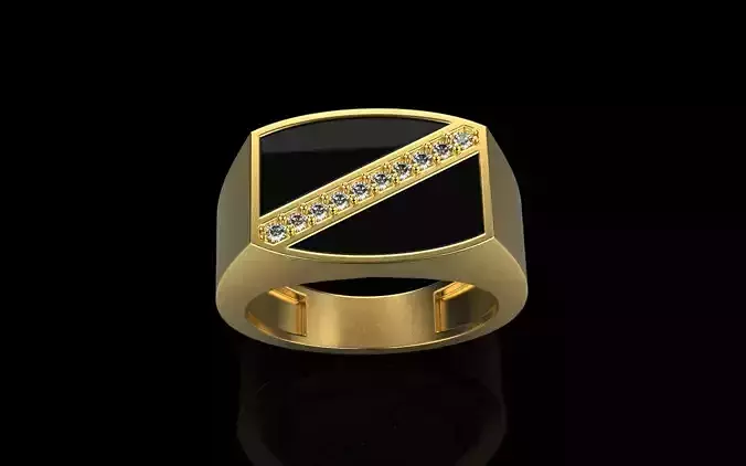 man  signet ring model 486 3D print model