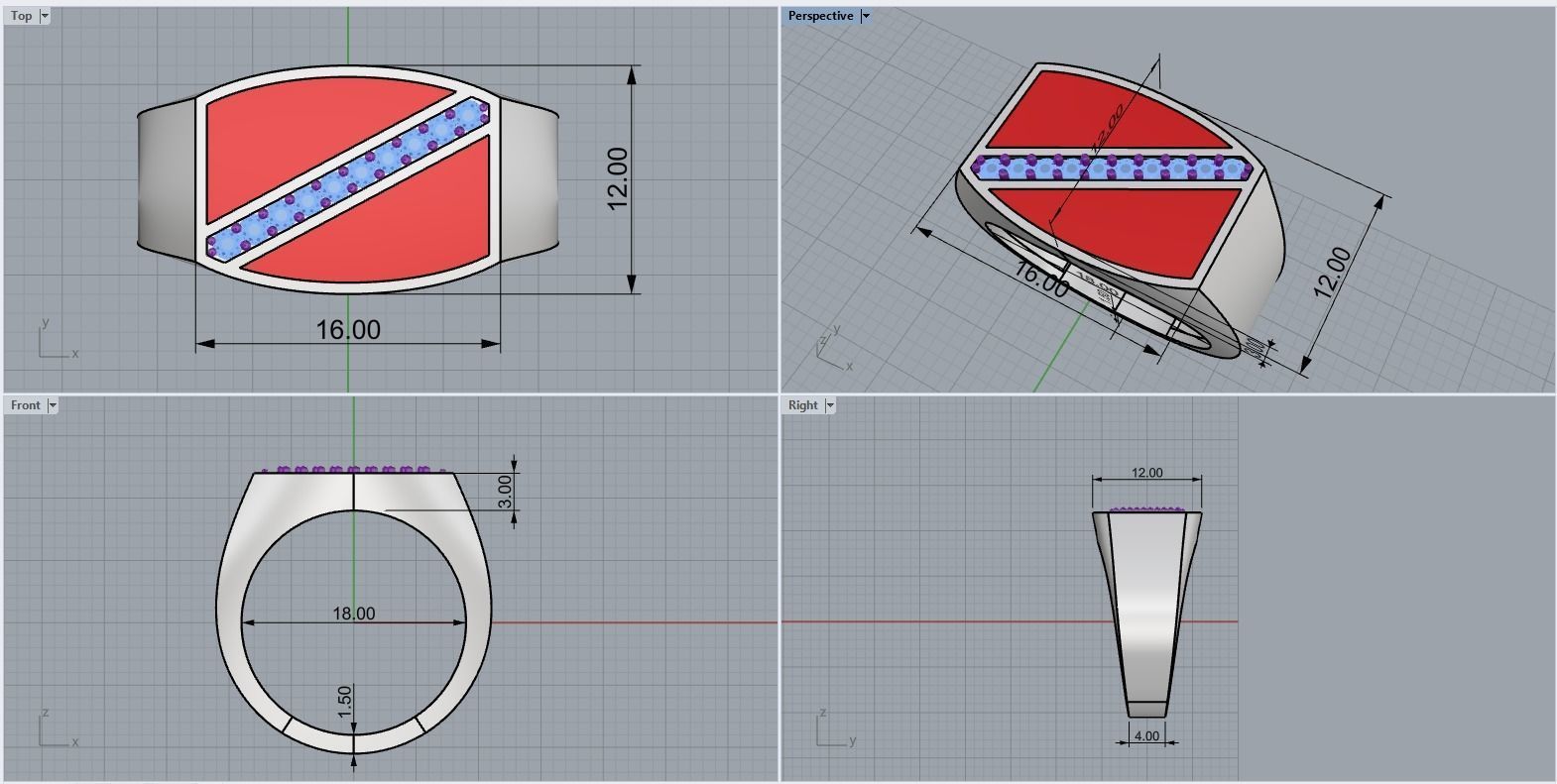 man  signet ring model 486 3D print model_3