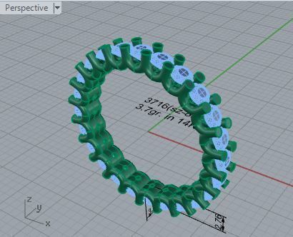 Stylish diamond ring 3716 3D print model 3D print model_7