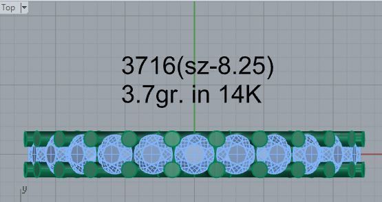 Stylish diamond ring 3716 3D print model 3D print model_4