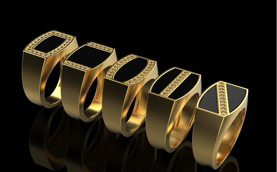 Man signet ring 3D Model Collection_2