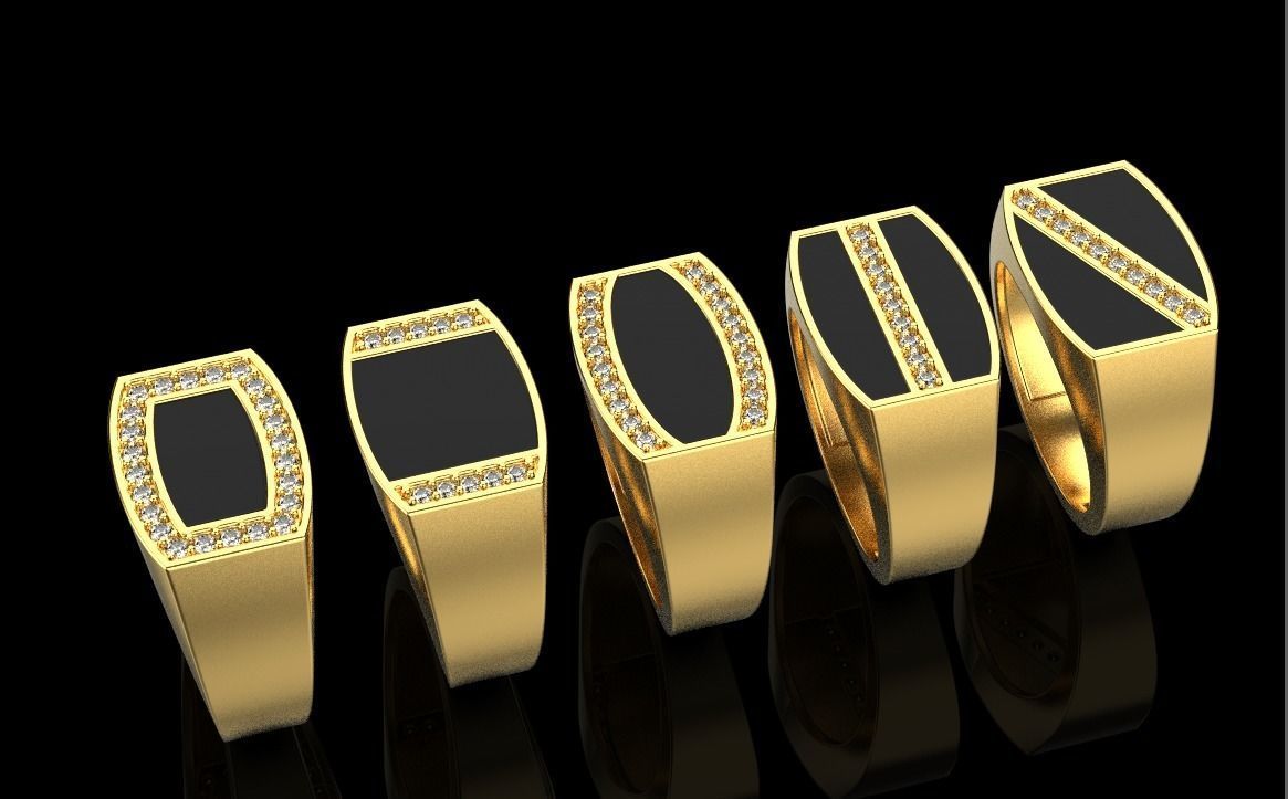 Man signet ring 3D Model Collection_3