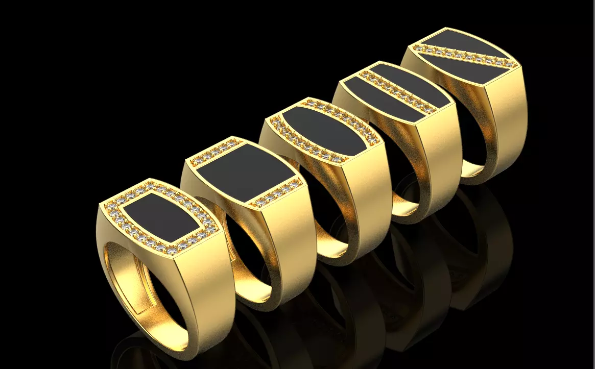 Man signet ring 3D Model Collection_0