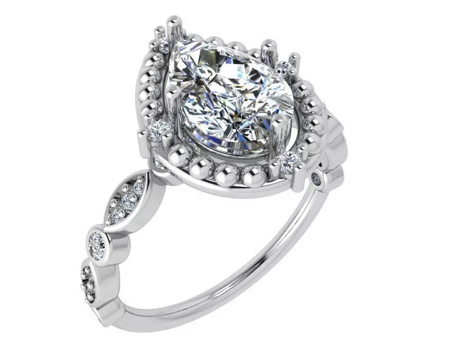 Diamond tear ring 3718 3D print model 3D print model