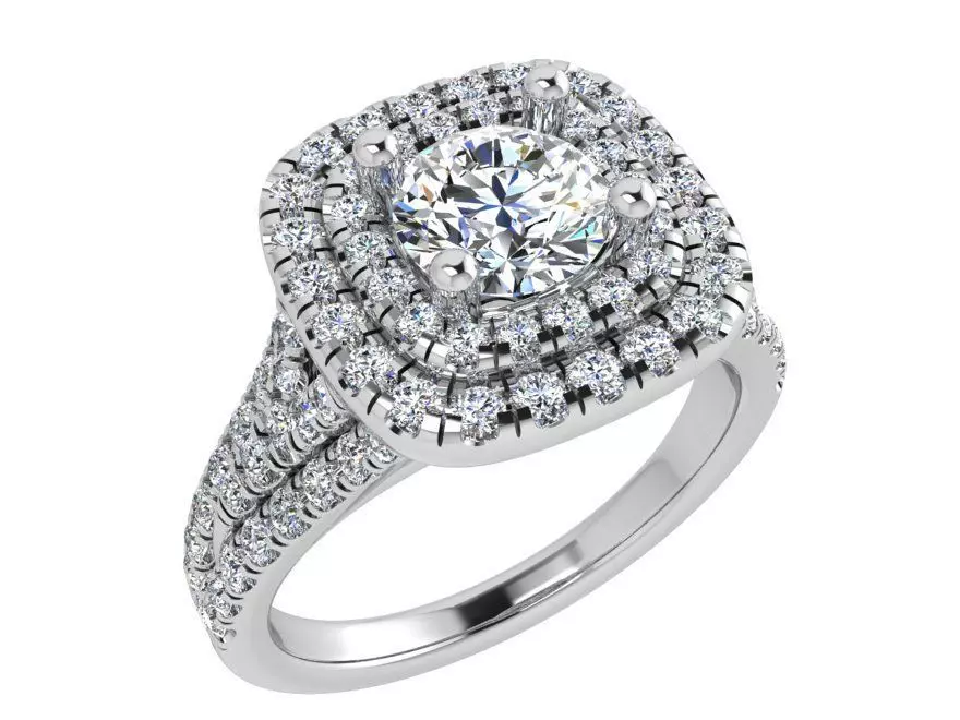 2-row diamond ring 3719 3D print model 3D print model