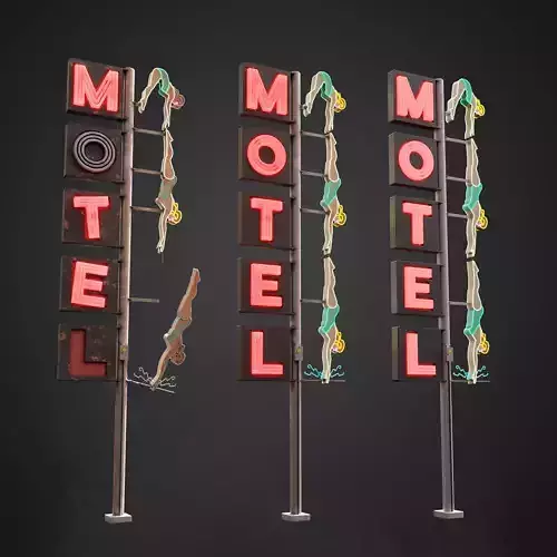 Neon sign Motel in 3 types