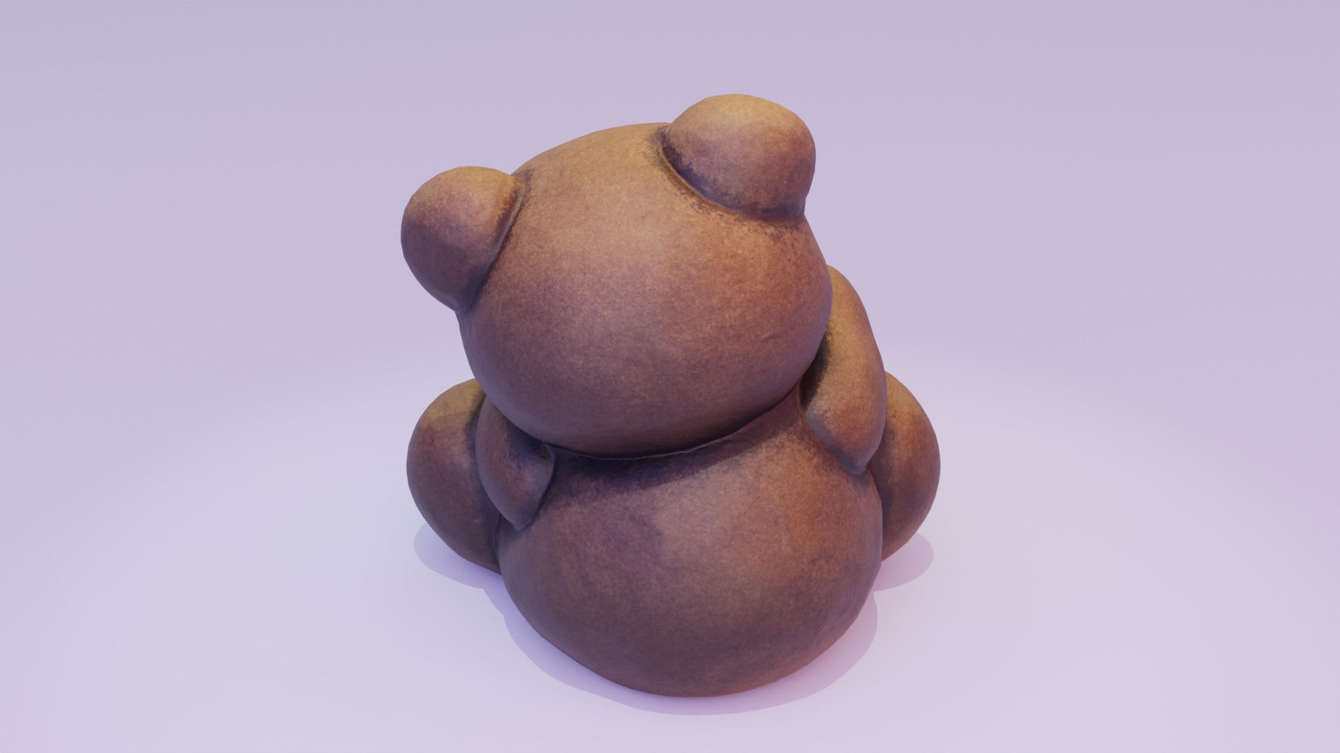 Ceramic Teddy bear quadrifoglio Low-poly 3D model_17