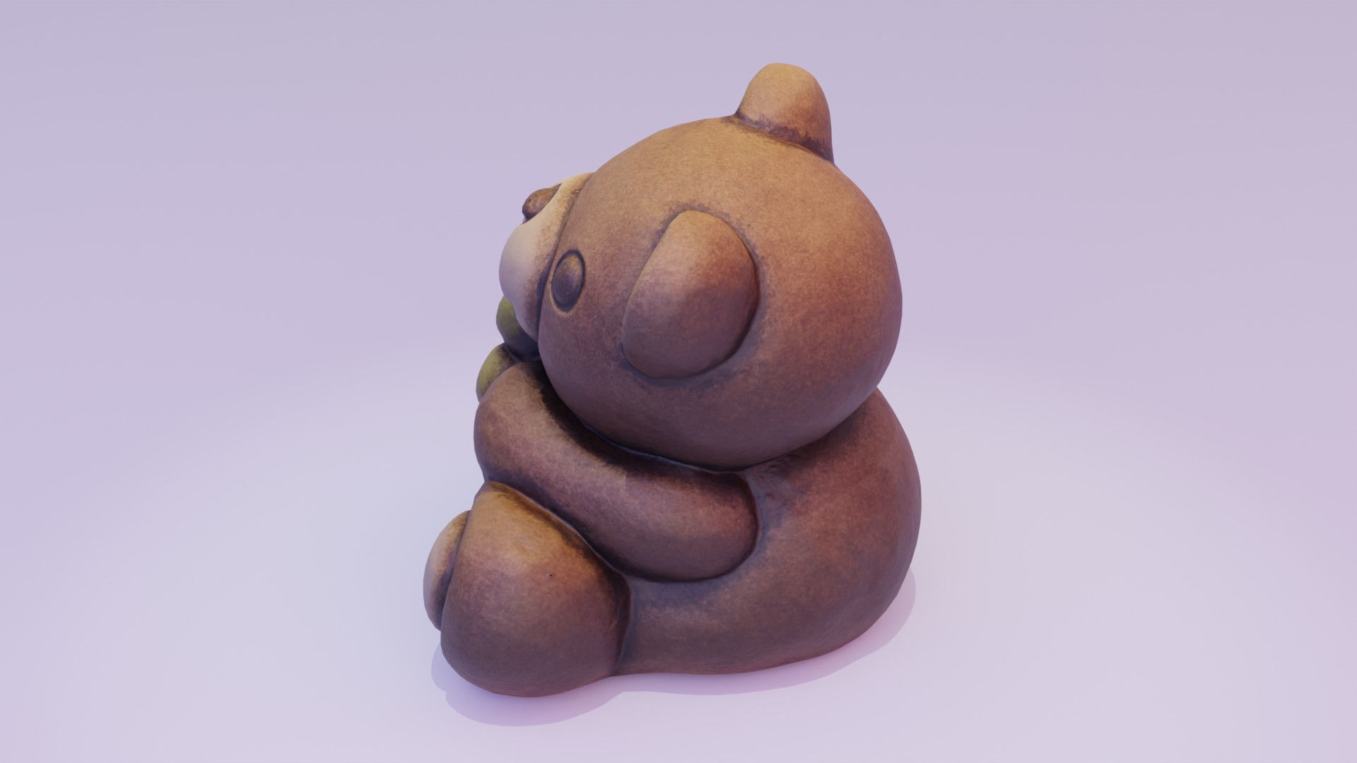 Ceramic Teddy bear quadrifoglio Low-poly 3D model_19