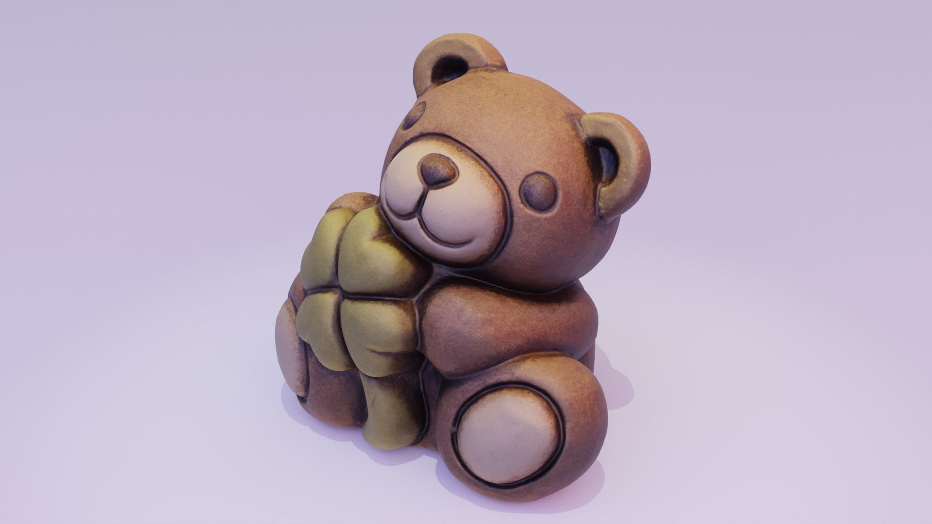 Ceramic Teddy bear quadrifoglio Low-poly 3D model_21