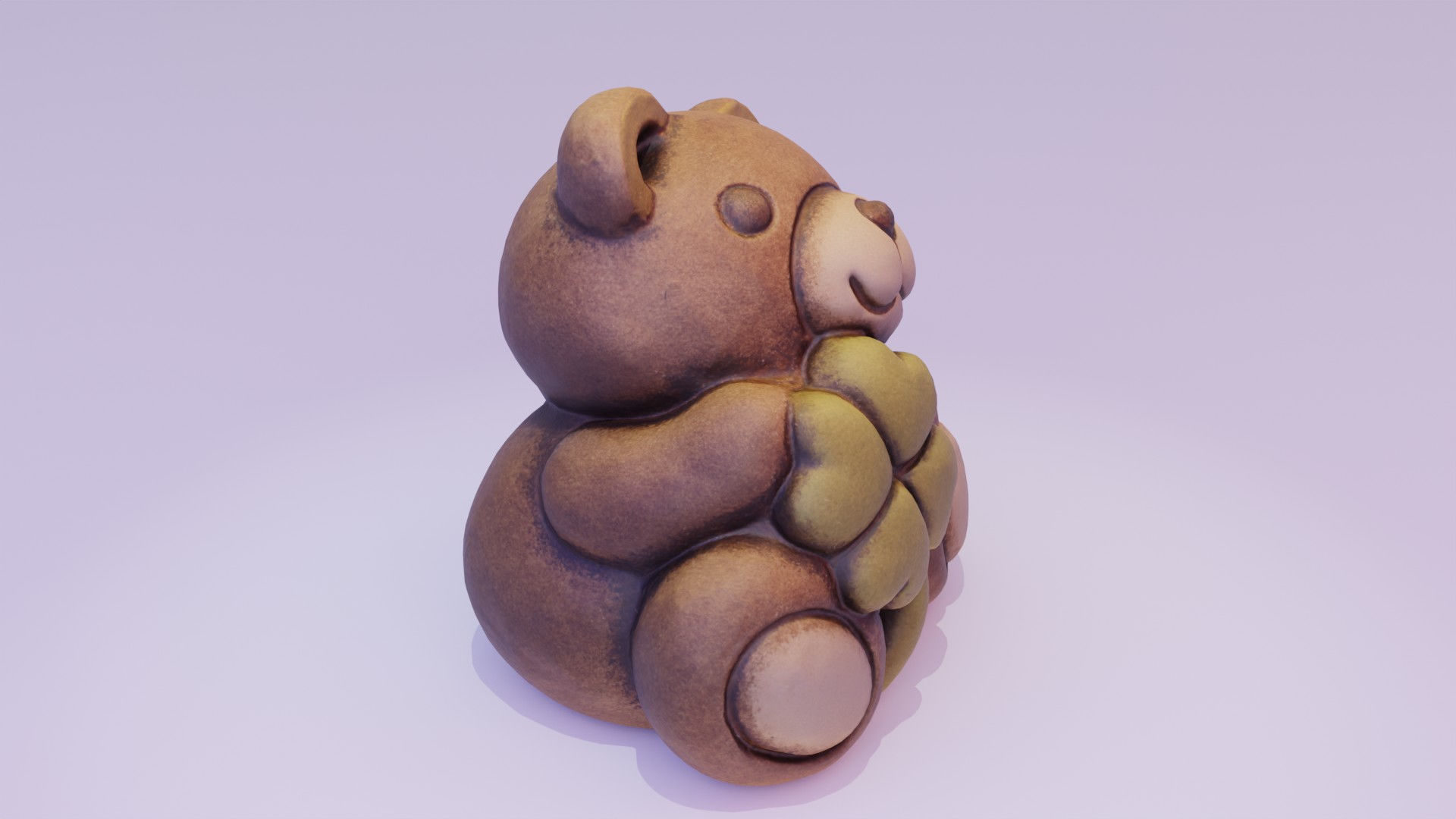Ceramic Teddy bear quadrifoglio Low-poly 3D model_14
