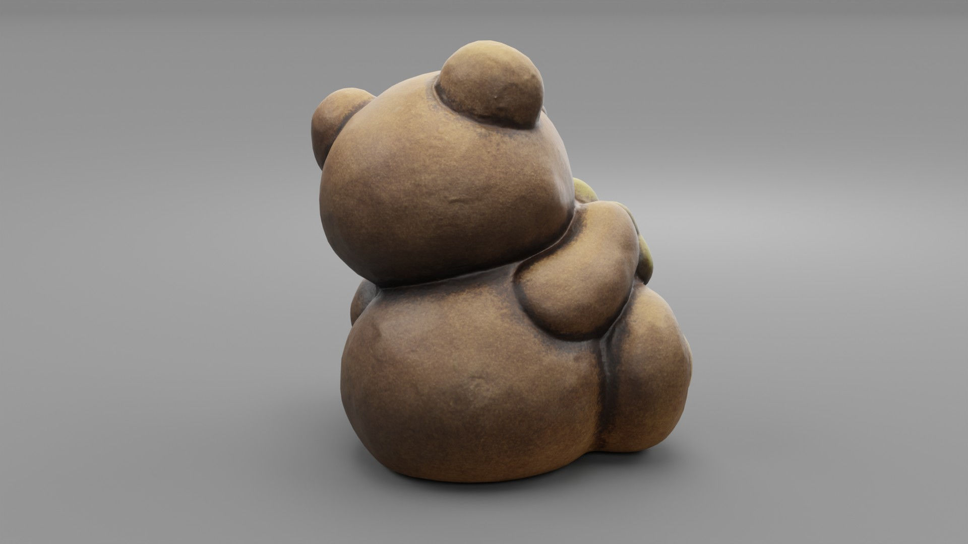 Ceramic Teddy bear quadrifoglio Low-poly 3D model_4