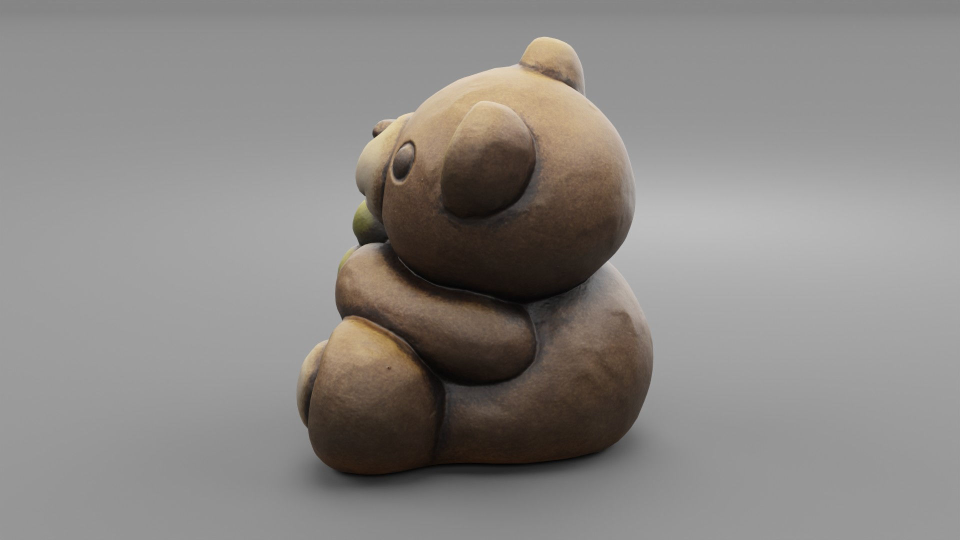 Ceramic Teddy bear quadrifoglio Low-poly 3D model_7