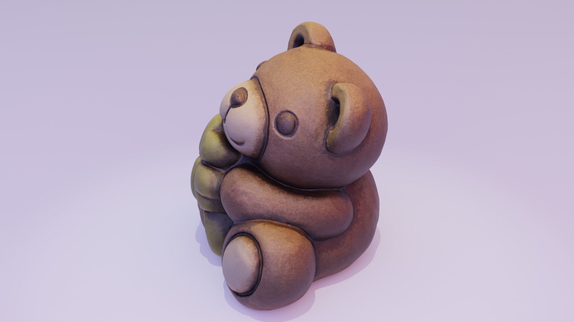 Ceramic Teddy bear quadrifoglio Low-poly 3D model_20