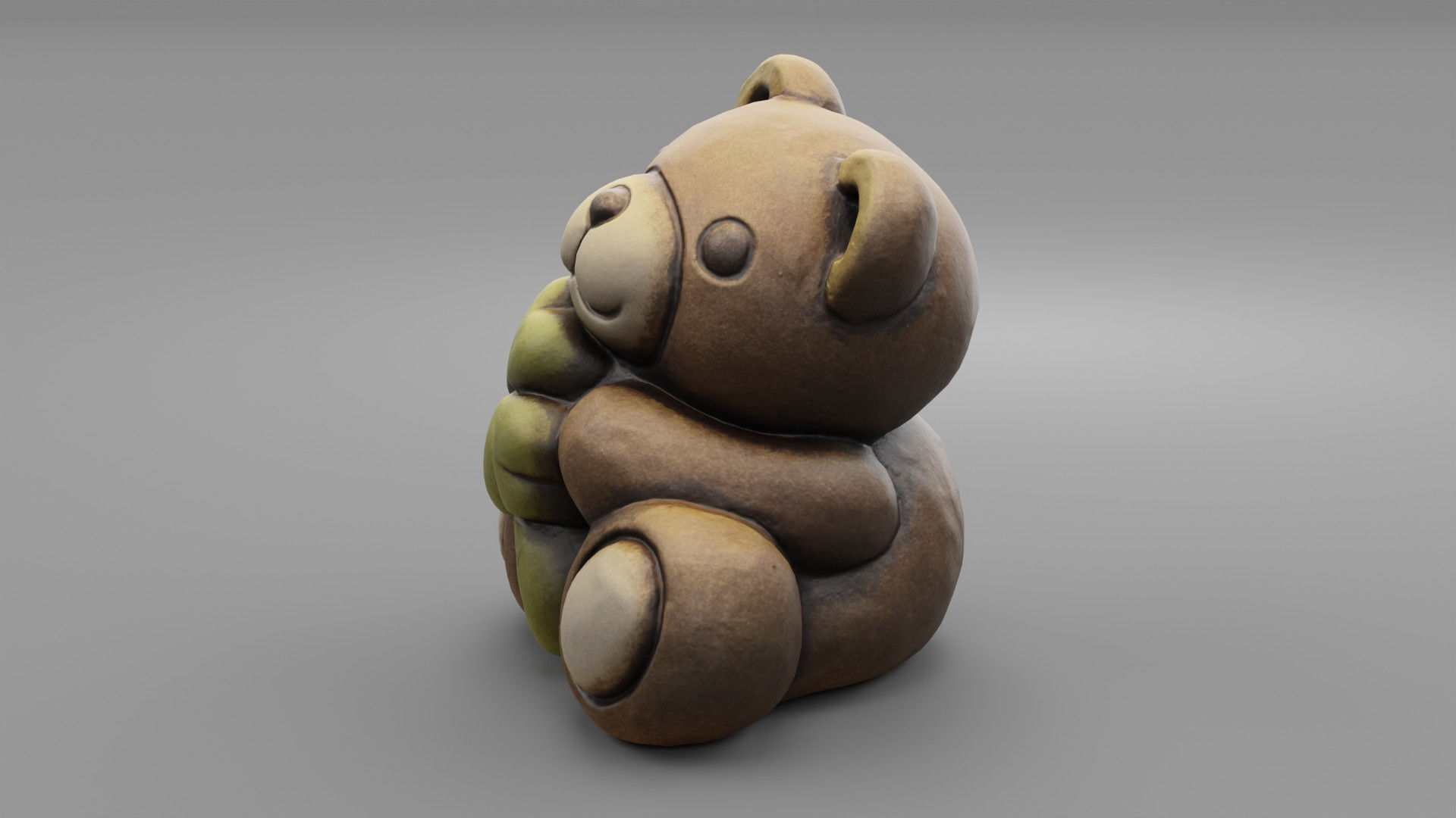 Ceramic Teddy bear quadrifoglio Low-poly 3D model_8