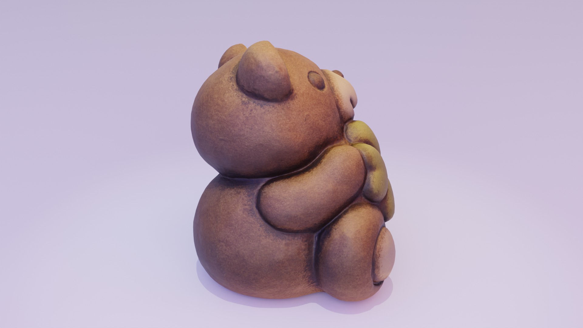 Ceramic Teddy bear quadrifoglio Low-poly 3D model_15