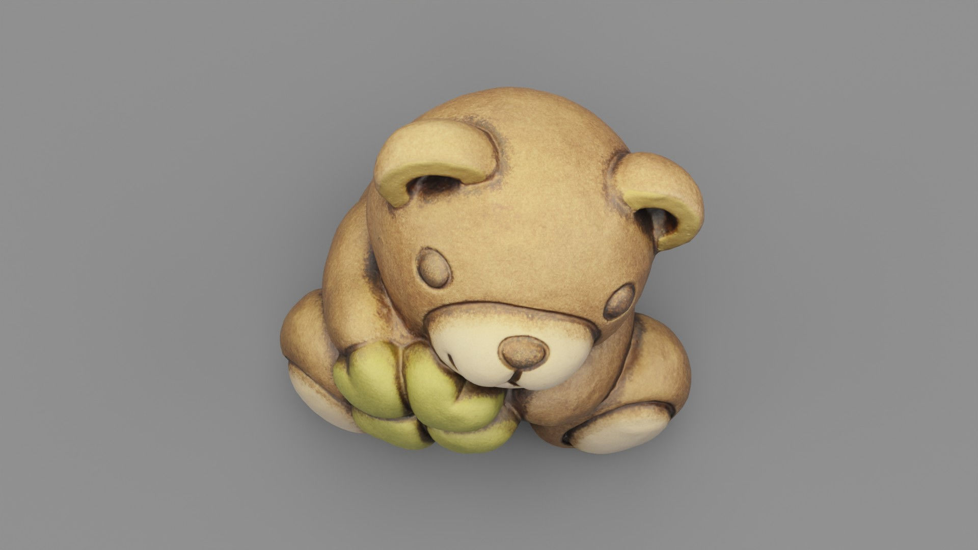 Ceramic Teddy bear quadrifoglio Low-poly 3D model_11