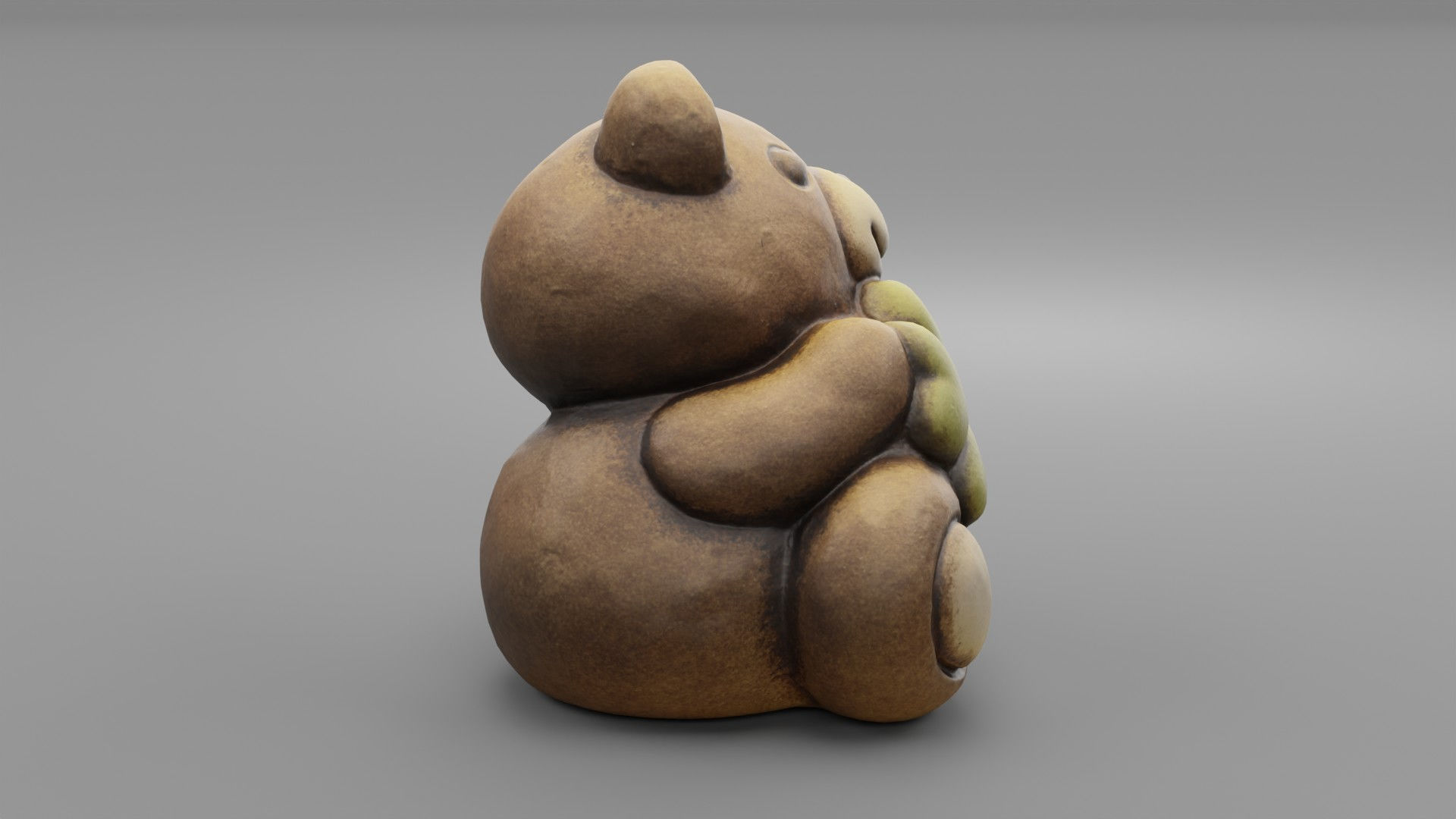 Ceramic Teddy bear quadrifoglio Low-poly 3D model_3