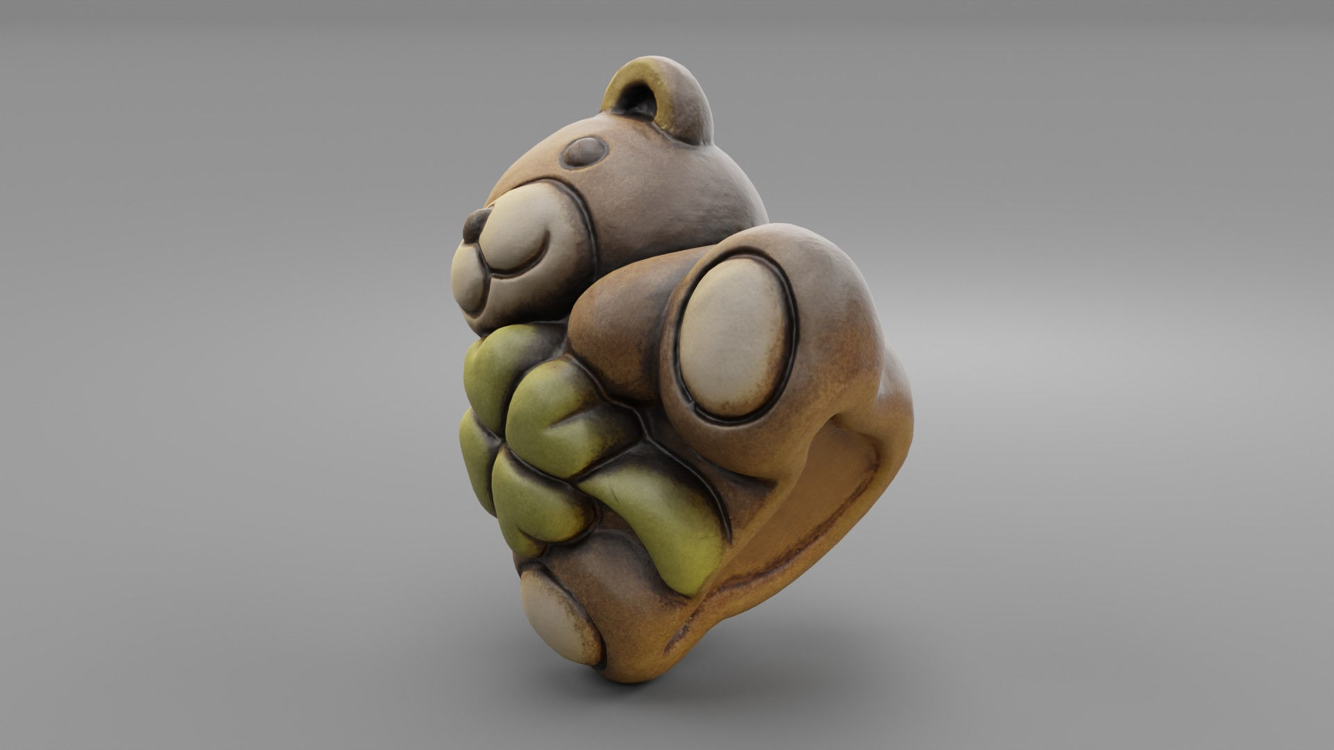Ceramic Teddy bear quadrifoglio Low-poly 3D model_10