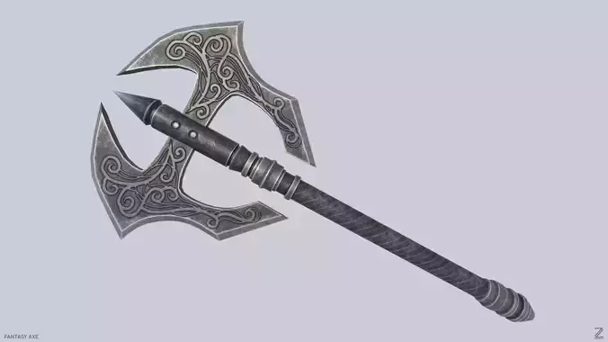 Fantasy axe Low-poly 3D model