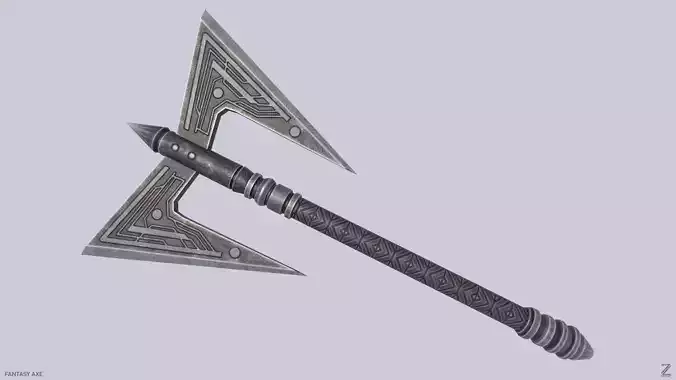 Fantasy axe Low-poly 3D model
