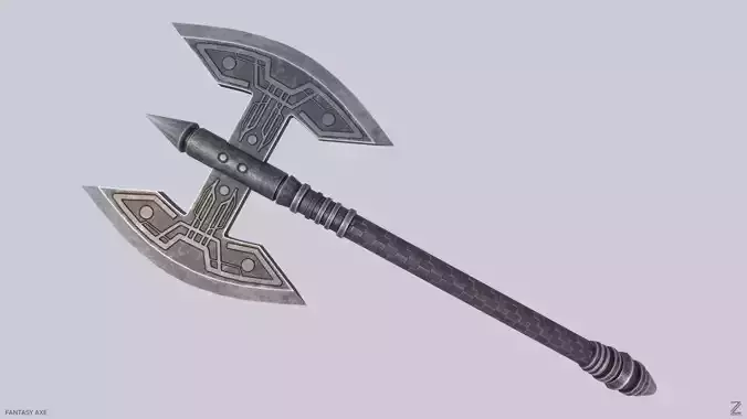 Fantasy axe Low-poly 3D model