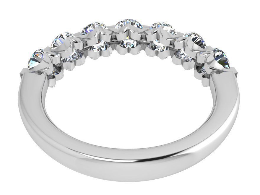 7-stone round diamond ring 3D print model 3723 3D print model_3