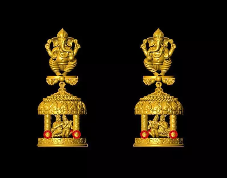 jhumka radha krishna ganesh 3D print model