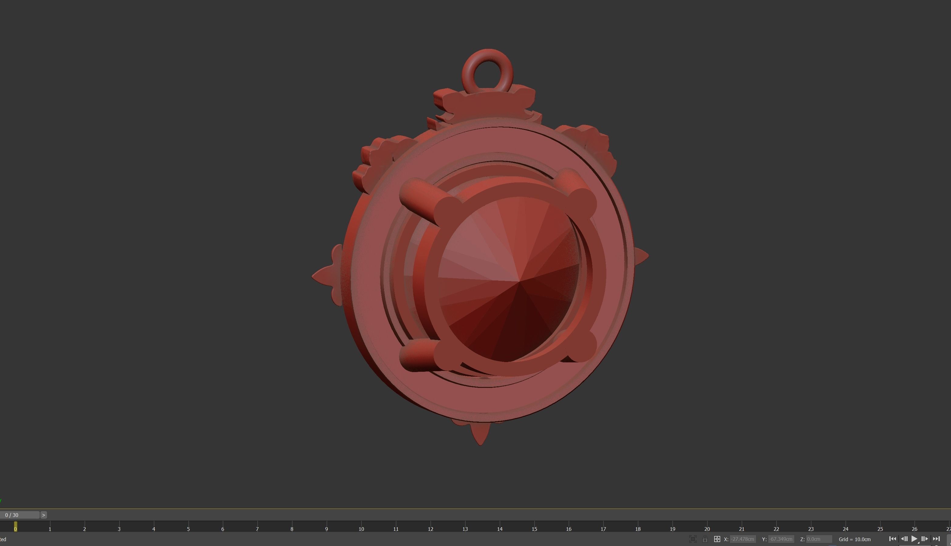 Diamond Guard Lion pendant jewelry gold necklace medallion 3D print model_6