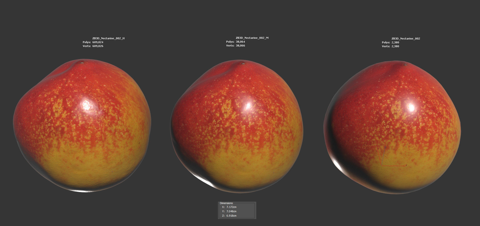 Nectarine 3D model_5