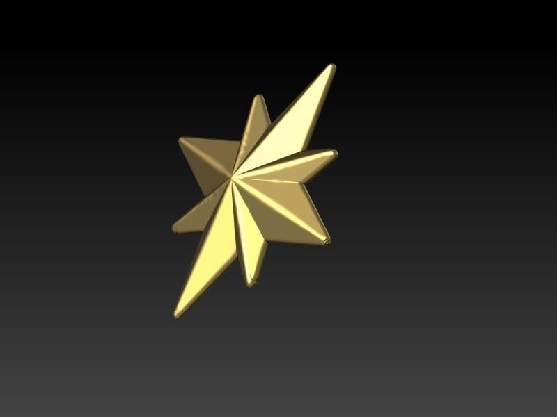 3D 8 Pointed North Star Pendant Charm Necklace Jewelry 3D print model_3