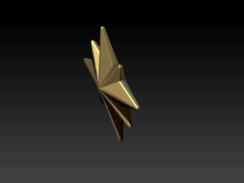 3D 8 Pointed North Star Pendant Charm Necklace Jewelry 3D print model_2