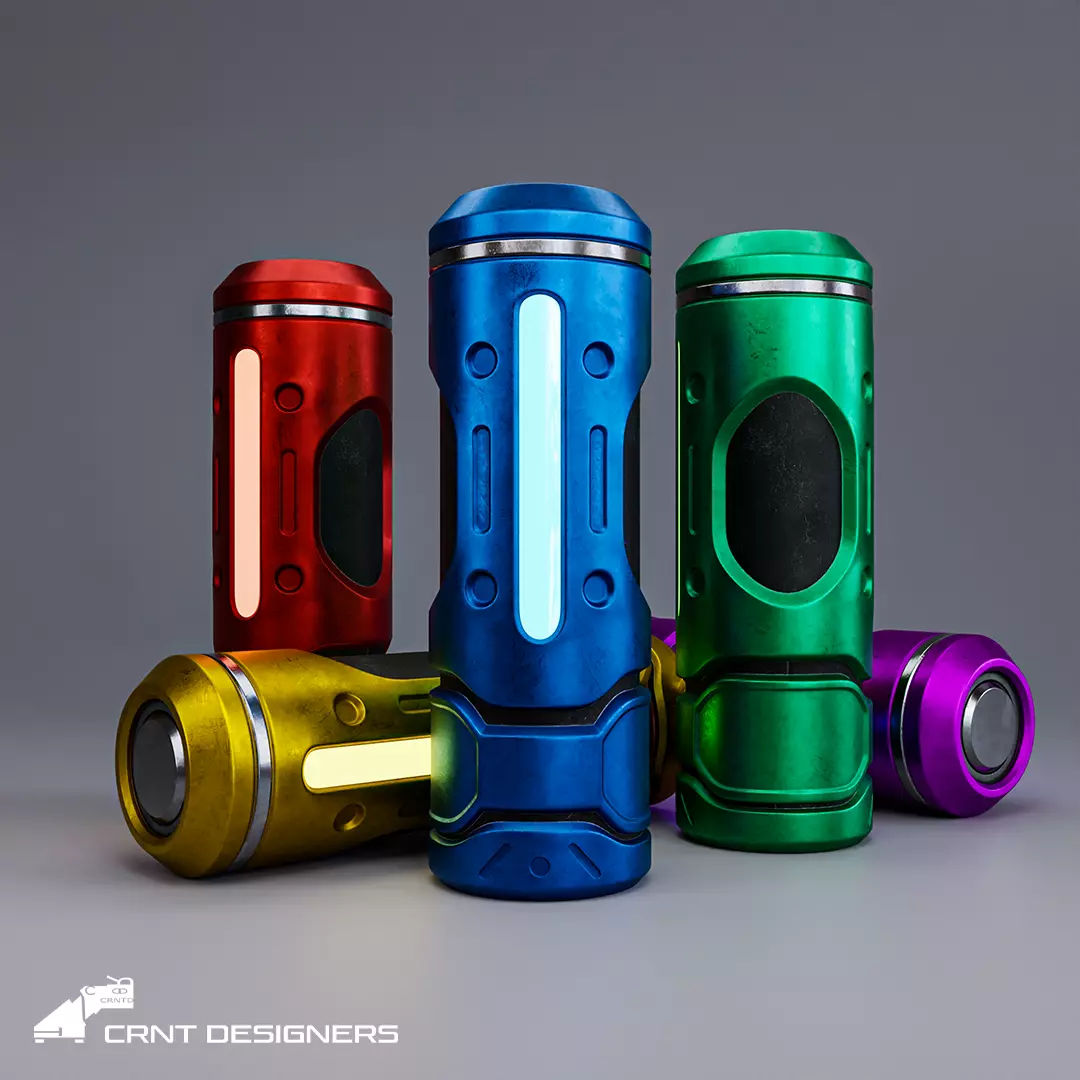 Scifi Grenade Low Poly PBR 3D Model Low-poly 3D model_0