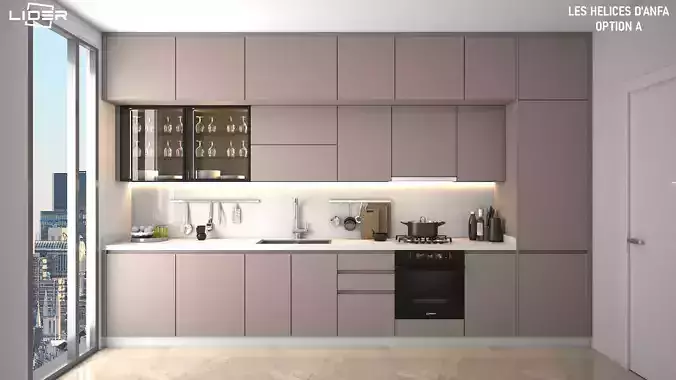 Kitchen Modern Advanced Modeling scene 3D model 
